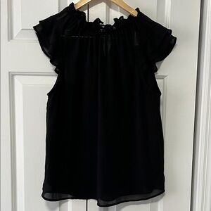 Monteau Black Ruffle Sleeve Blouse